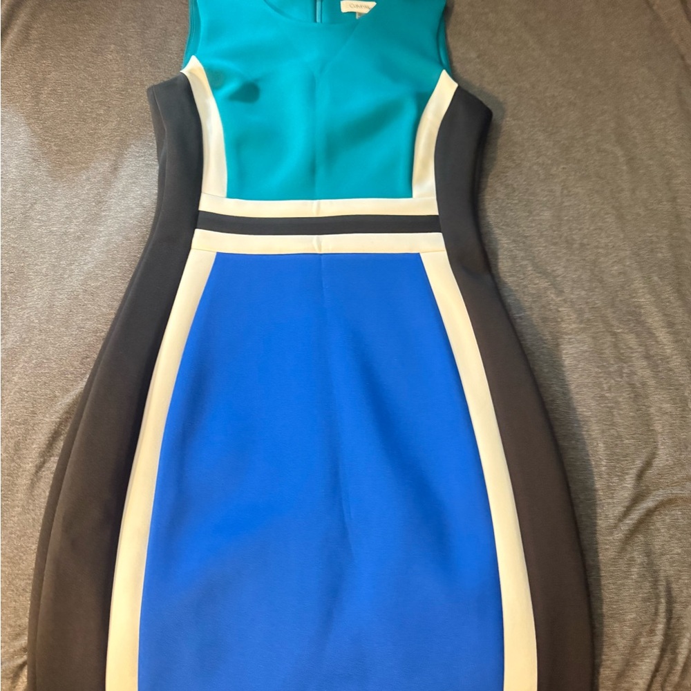 Calvin Klein Teal and Blue Midi Dress
